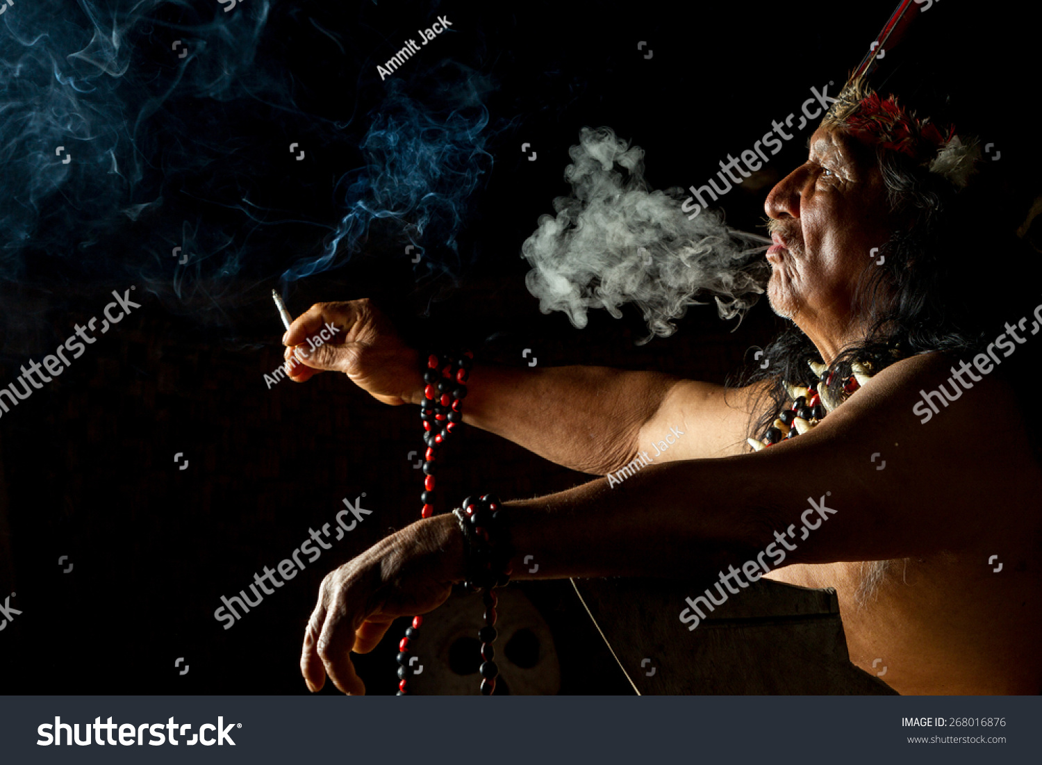 Shaman Ayahuasca Ecuador Old Ceremony Man Stock Photo 268016876 ...