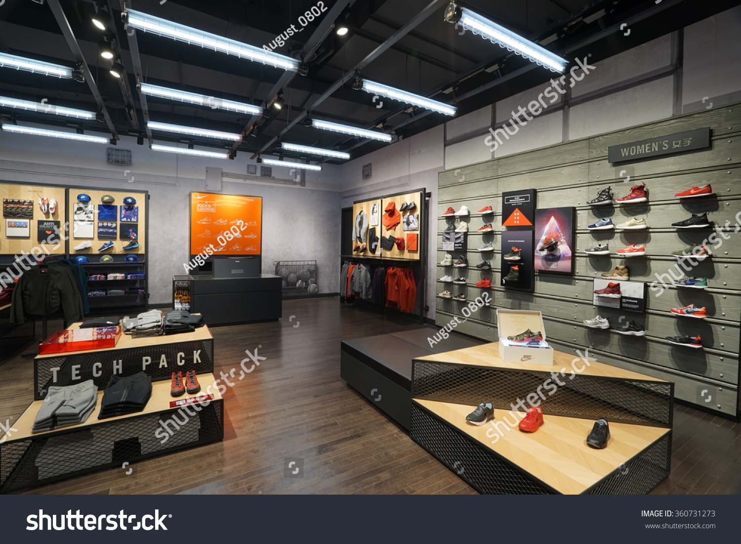 Shanghai China DEC 232015 Nike Store Interior Famous Sports Fashion ...