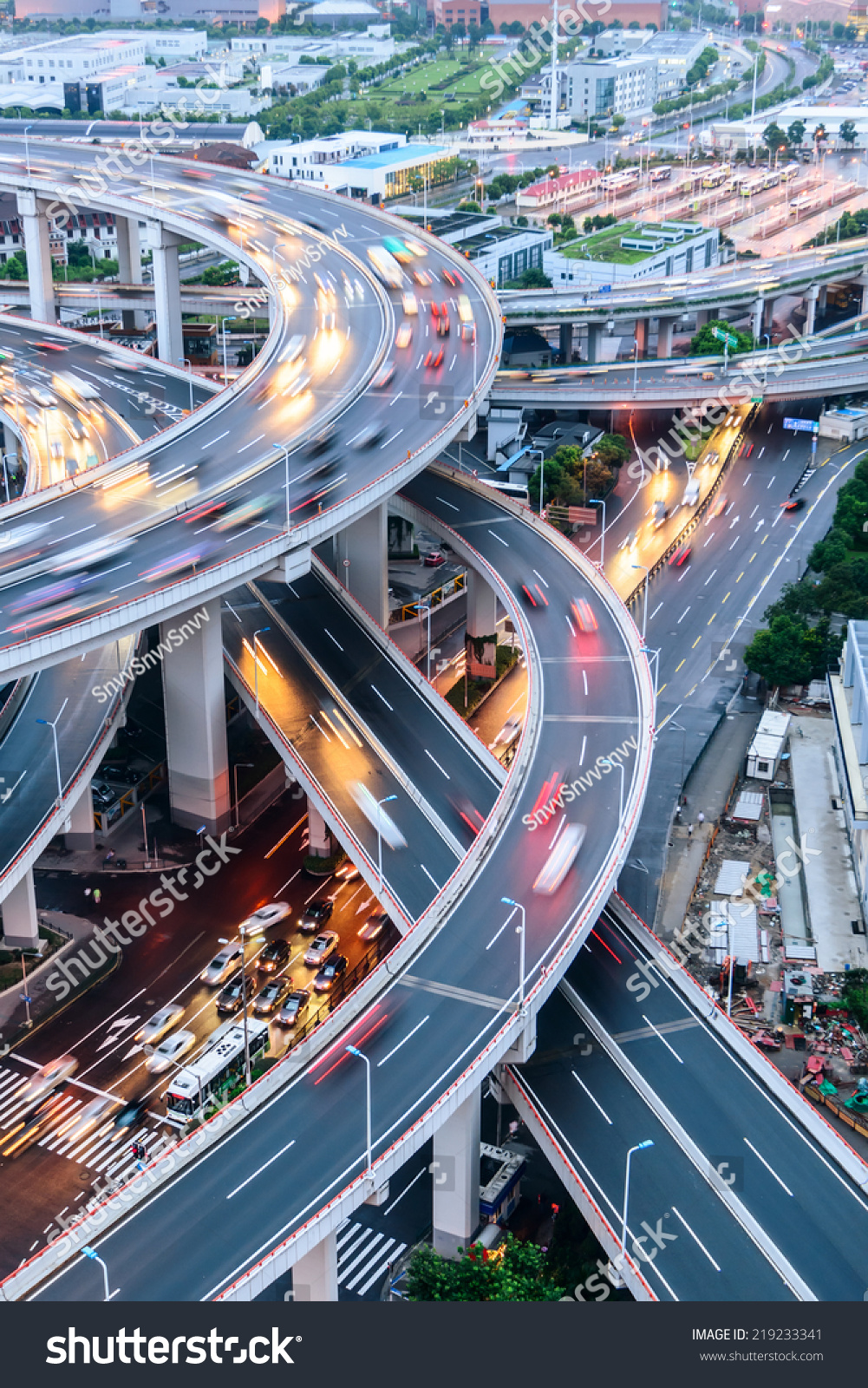 Shanghai Elevated Road Junction Interchange Overpass Stock Photo Edit Now