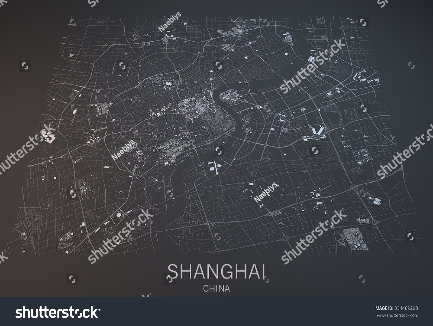 Shanghai Map Satellite View Section 3d Stock Illustration 334489223  Shutterstock