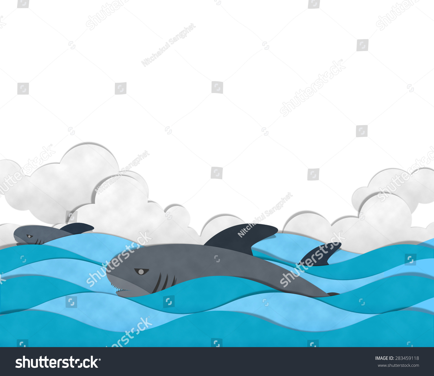 shark swimming on sea