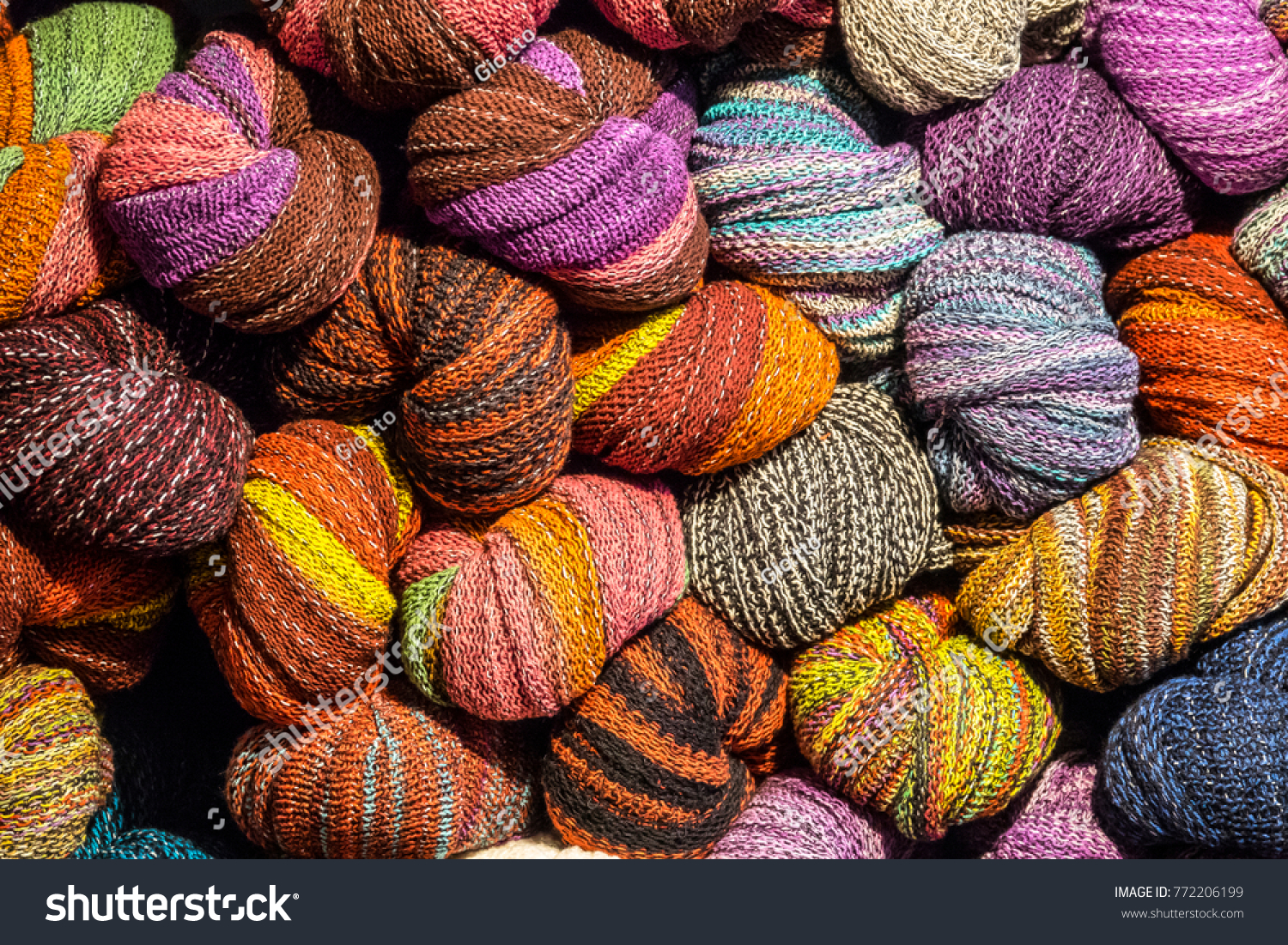 colored wool balls