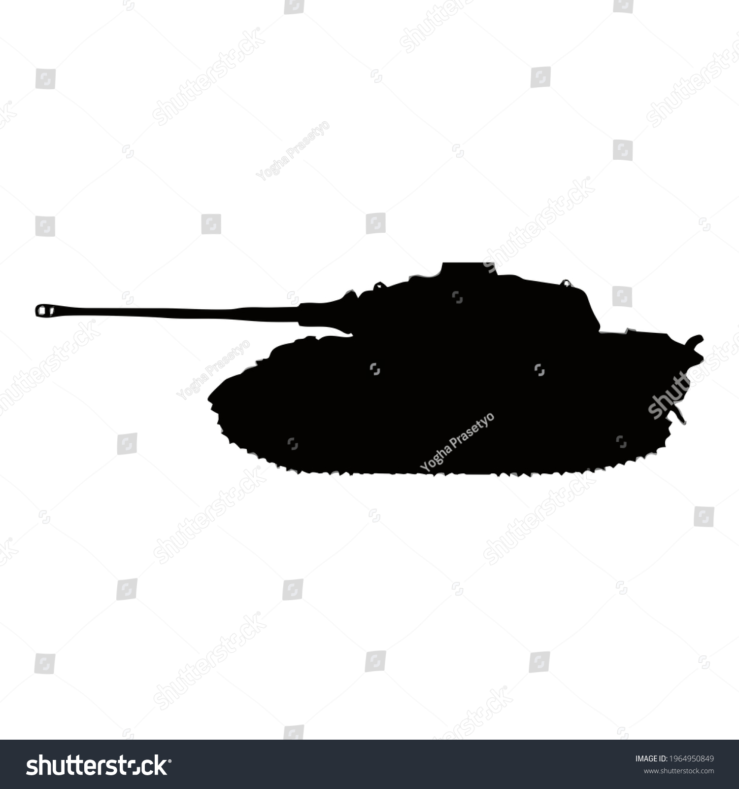 Sherman Tank Silhouette On White Background Stock Illustration 1964950849