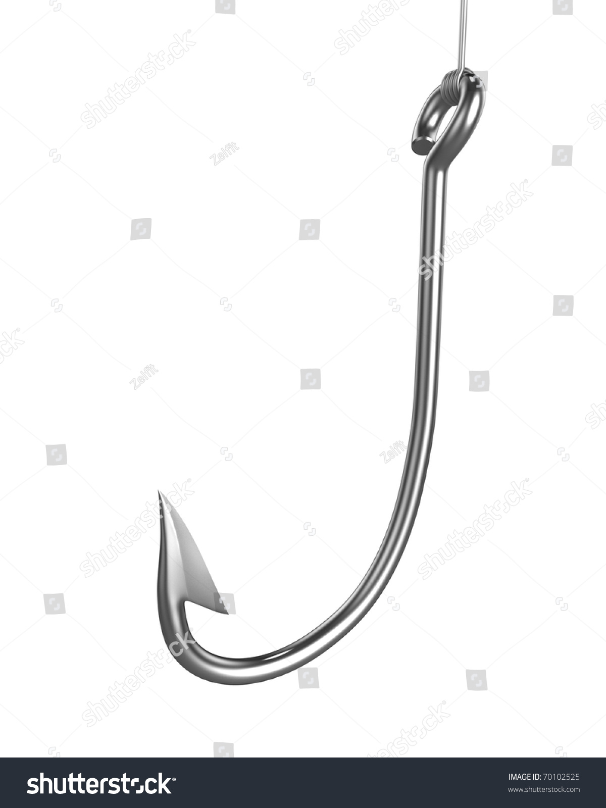 Shiny Fishing Hook Isolated On White Background Stock Photo 70102525 ...