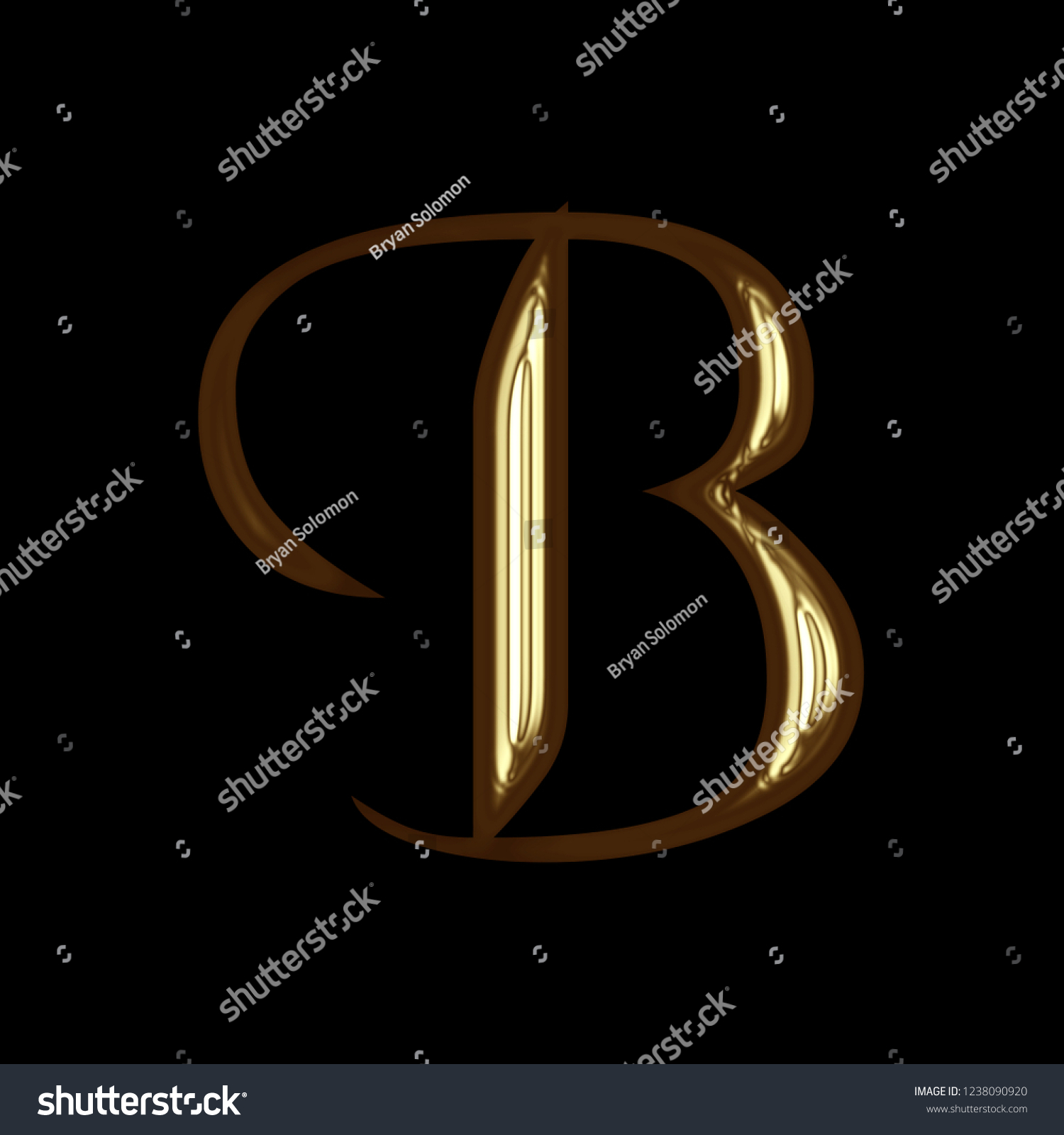 Shiny Gold Metal Letter B 3d Stock Illustration 1238090920 | Shutterstock