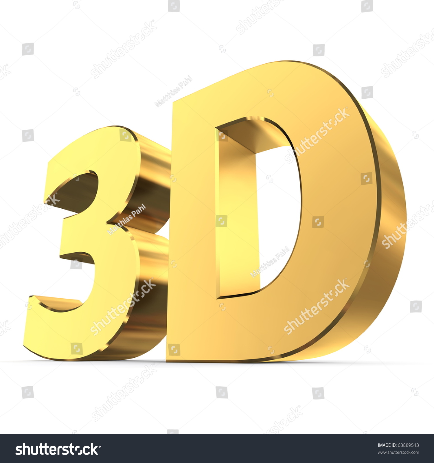 Shiny Metallic 3d Word 3d Made Of Gold Stock Photo 63889543 : Shutterstock