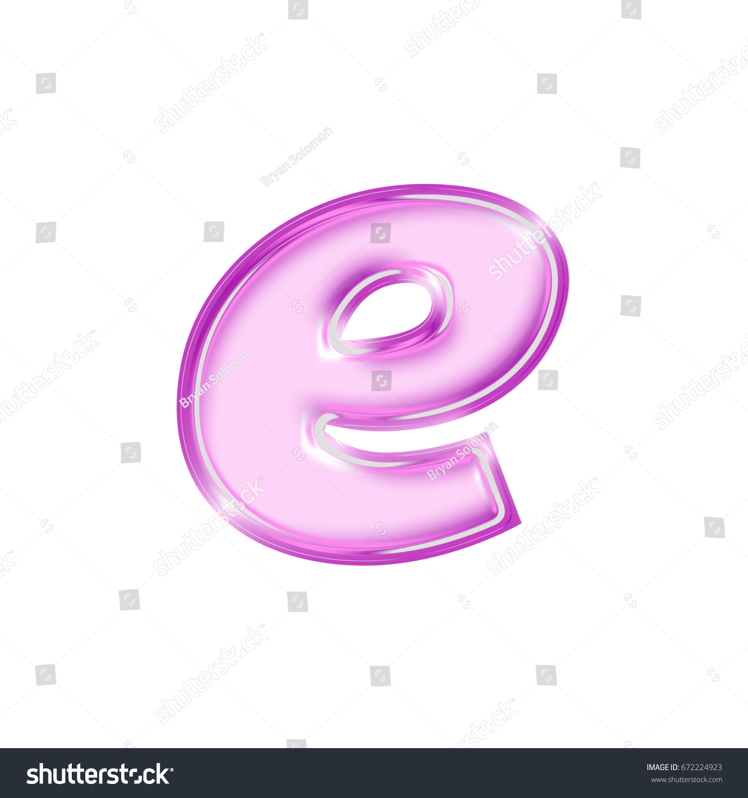 Shiny Pink Purple Bold Style Lowercase Stock Illustration