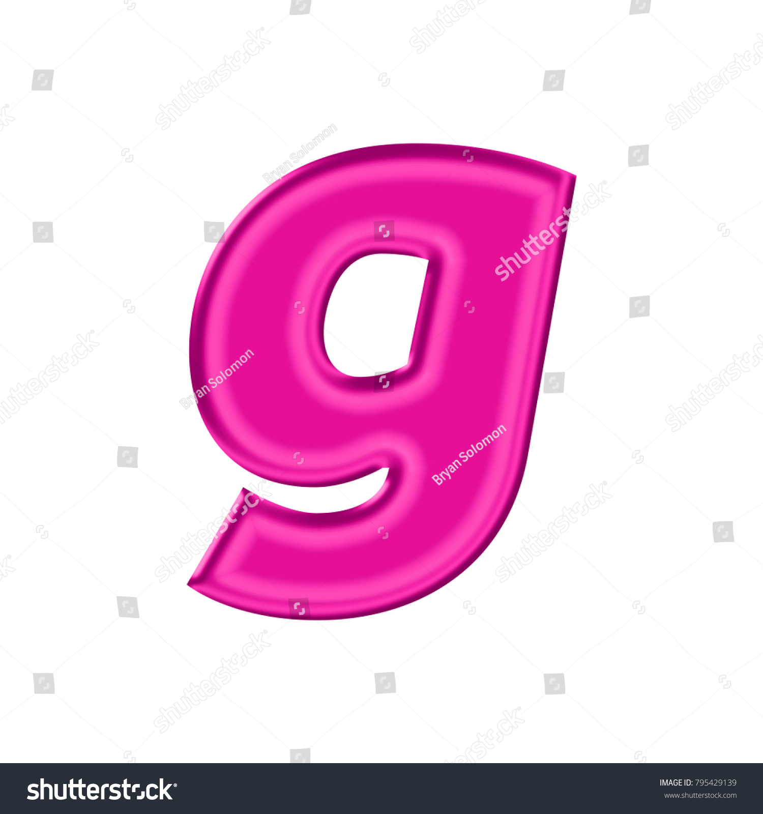 Shiny Plastic Pink Lowercase Small Letter Stock Illustration