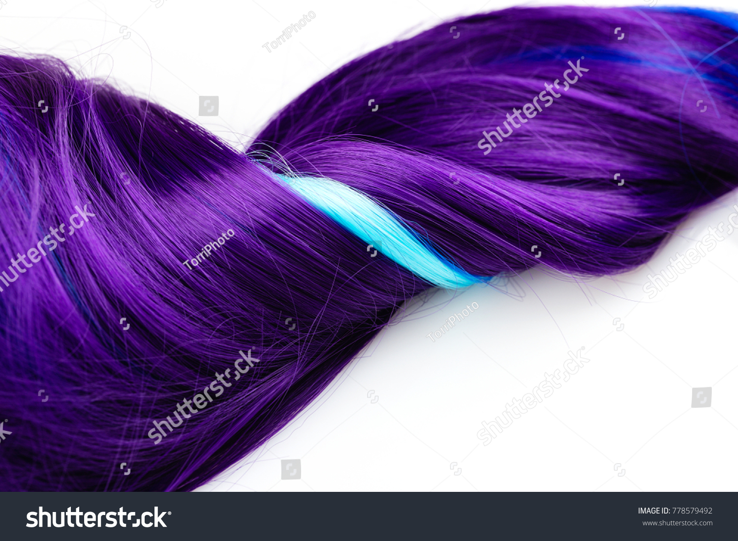 Shiny Purple Turquoise Blue Dyed Hair Stock Photo Edit Now 778579492