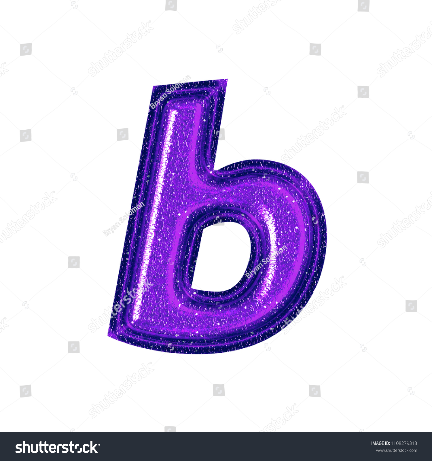 Shiny Sparkling Plastic Purple Letter B Stock Illustration 1108279313