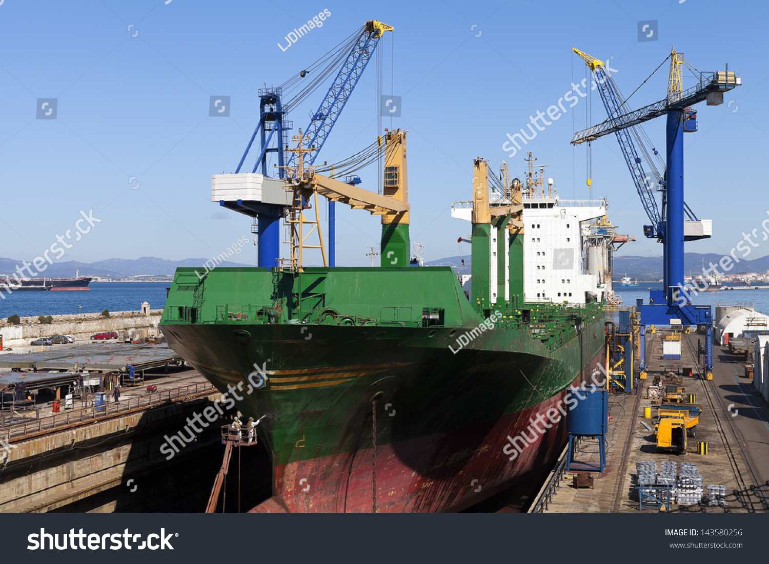 Ship Dry Dock Repairs Stock Photo Edit Now 143580256