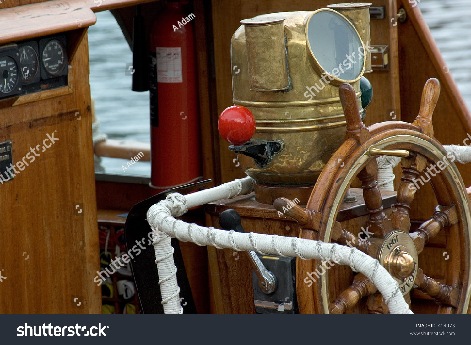 Ship'S Wheel And Compass Stock Photo 414973 : Shutterstock