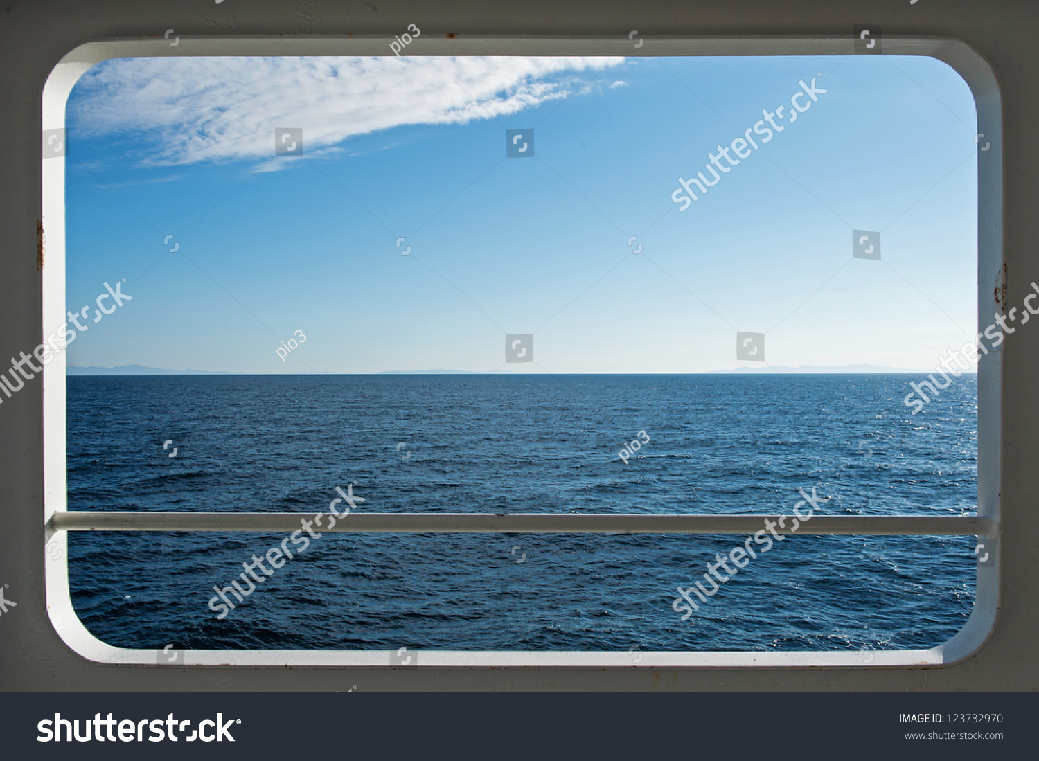 19 600 Cruise Window Images Stock Photos Vectors Shutterstock   Stock Photo Ship Window With A Relaxing Seascape And Blue Sky View 123732970 