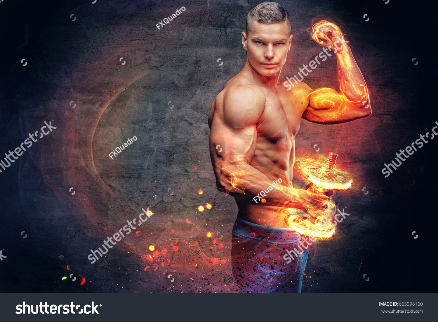 Shirtless Abdominal Suntanned Young Male Fitness Stock Photo 655998160 ...