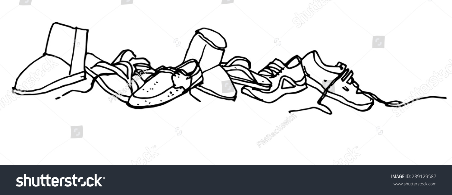 Shoe Pile Sketch Stock Illustration 239129587 Shutterstock