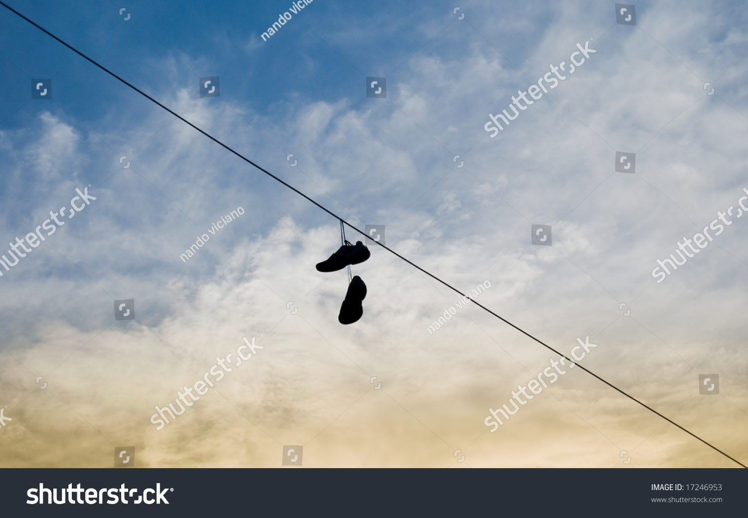 Shoes Hanging On A Power Line Stock Photo 17246953 : Shutterstock
