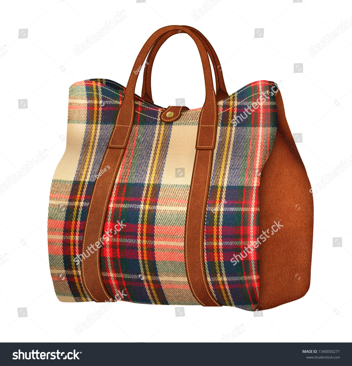 Download Shopping Tote Bag Mockup Multicolor Tweed Stock Illustration 1340050271 PSD Mockup Templates