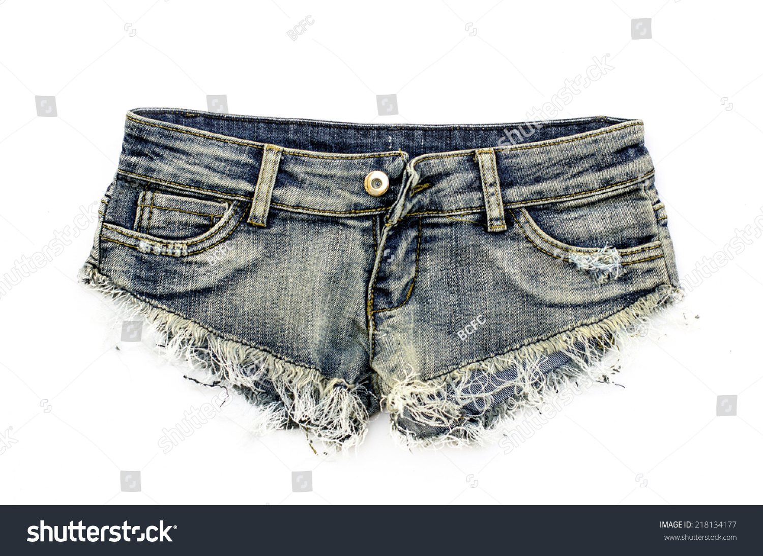 Short Denim Shorts Worn Frayed Edges Stock Photo 218134177 | Shutterstock