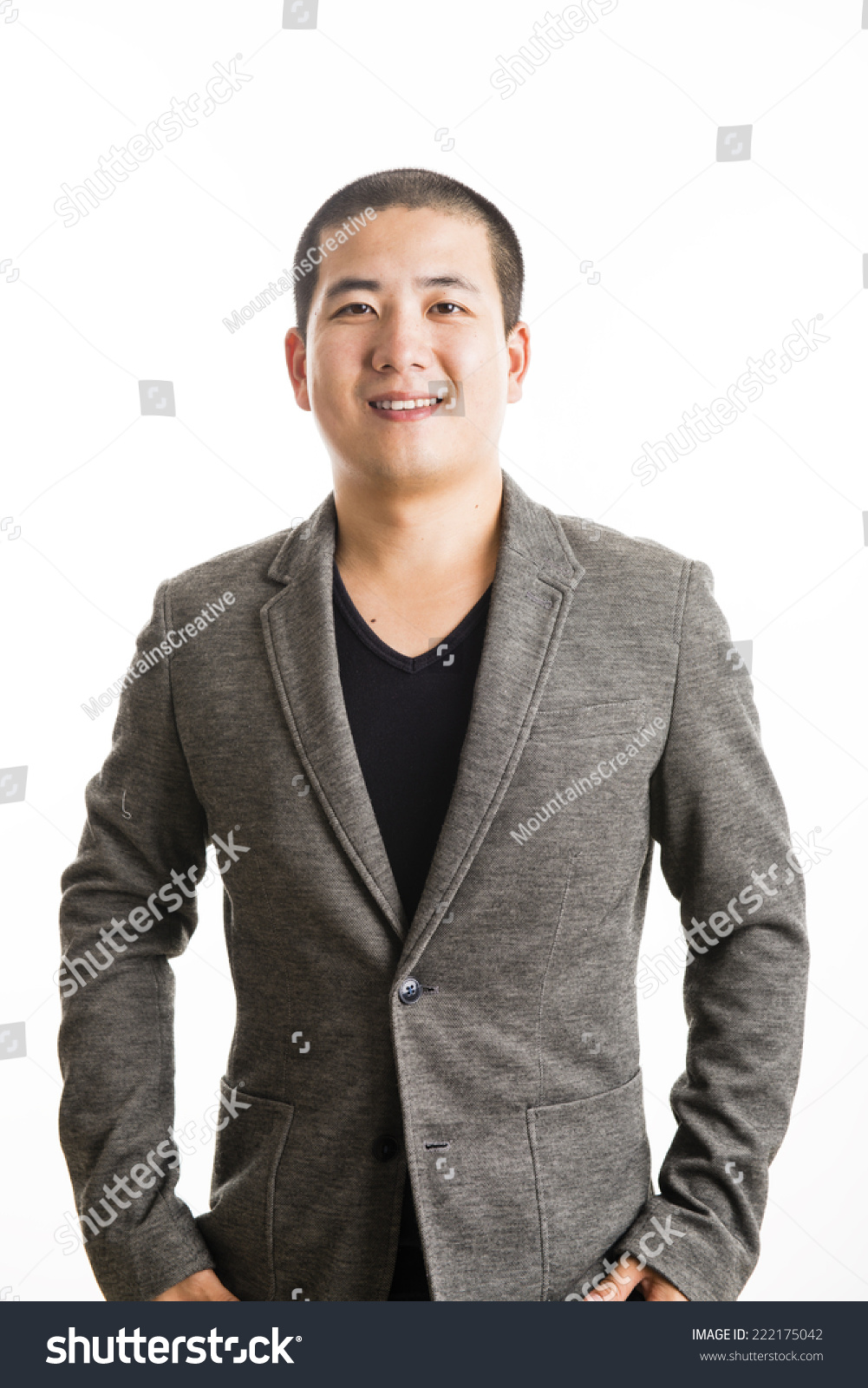 Short Hair Asian Man28 Years Old People Business Finance Stock