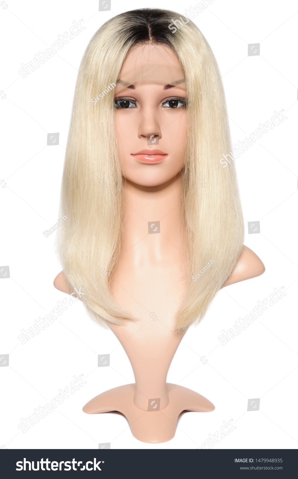 Short Straight Black Blonde Two Tone Stock Photo Edit Now 1479948935