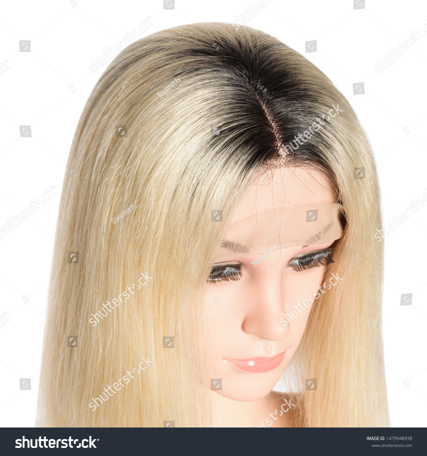 Short Straight Black Blonde Two Tone Stock Photo Edit Now