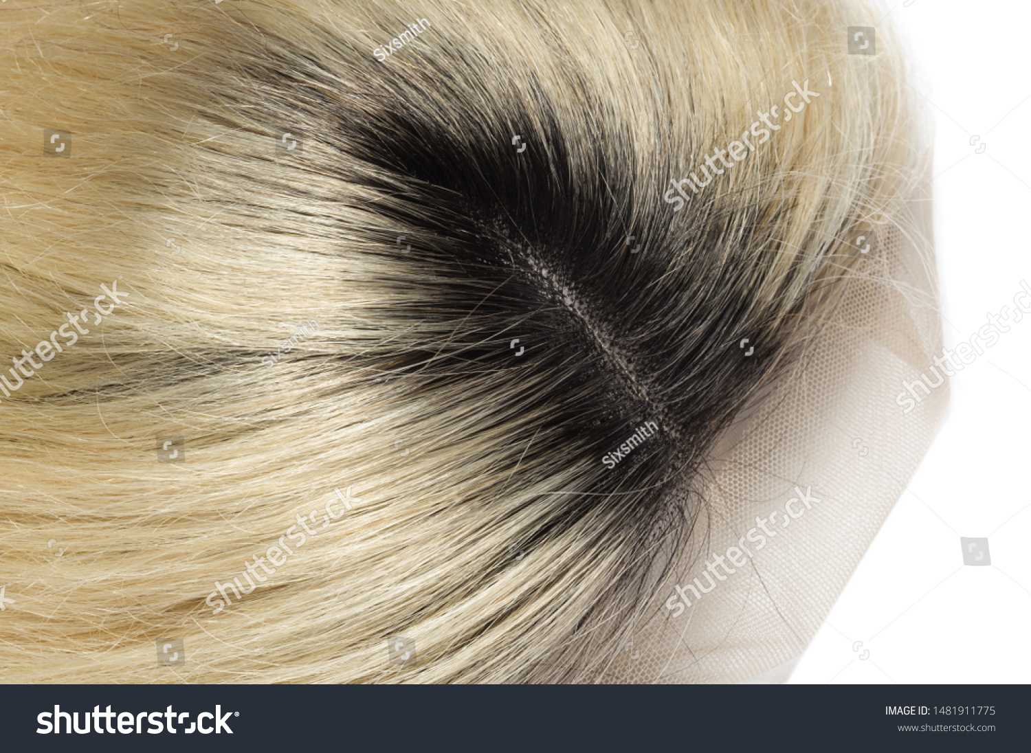 Short Straight Black Blonde Two Tone Royalty Free Stock Image