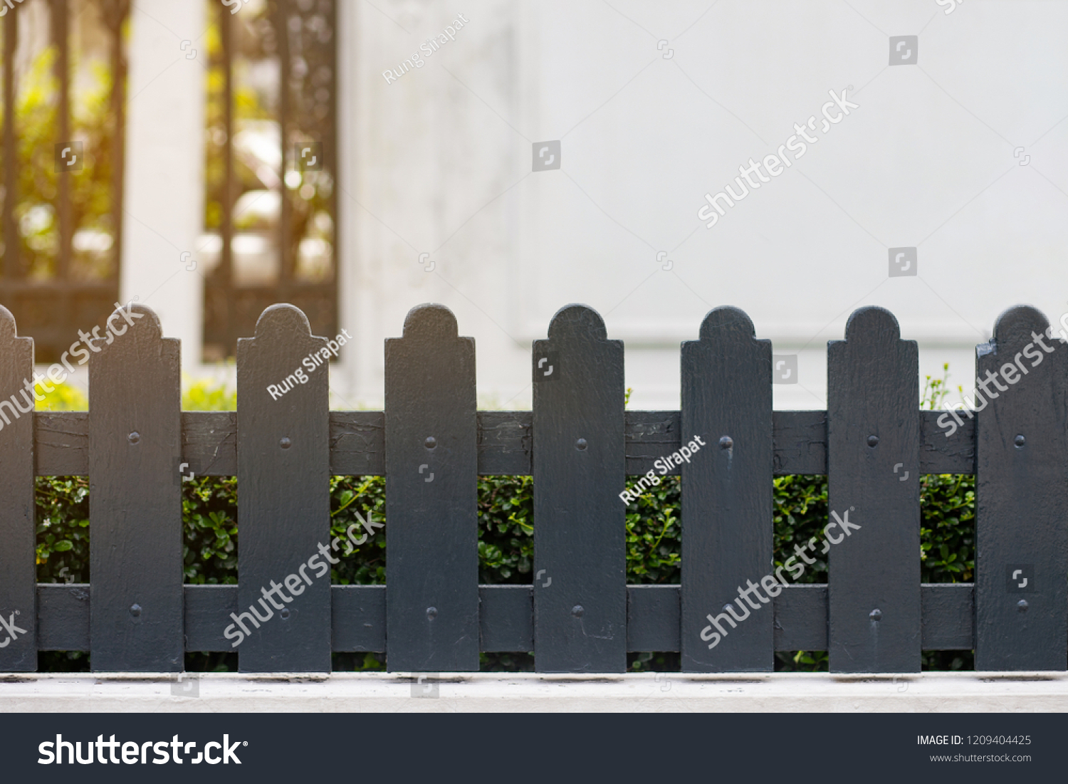 Short Wooden Garden Fence Stock Photo Edit Now 1209404425