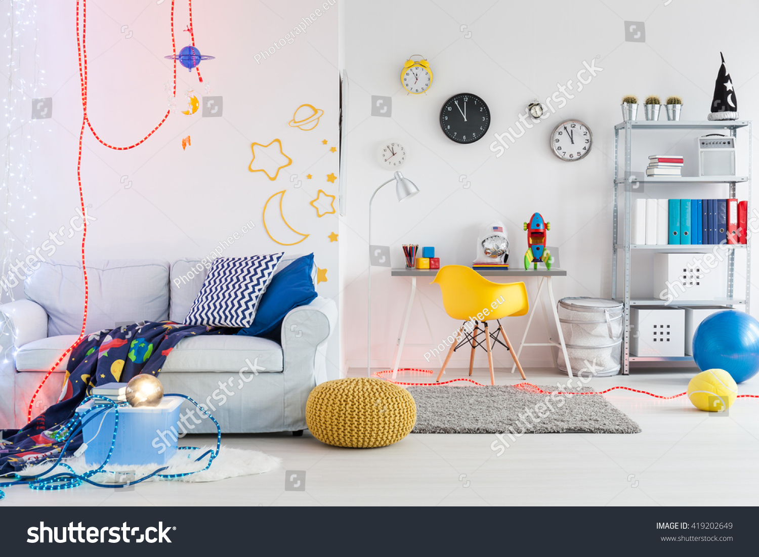 Shot Spacious Space Themed Room Children Stock Photo Edit