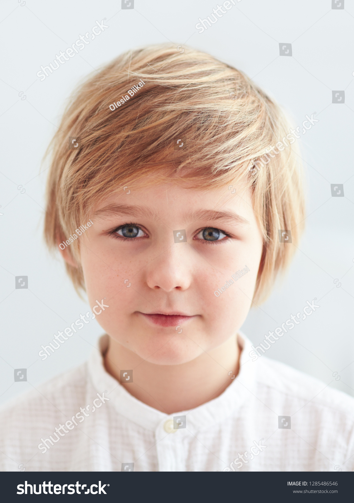 Shoulder Portrait Cute Nine Years Old Stock Photo Edit Now 1285486546