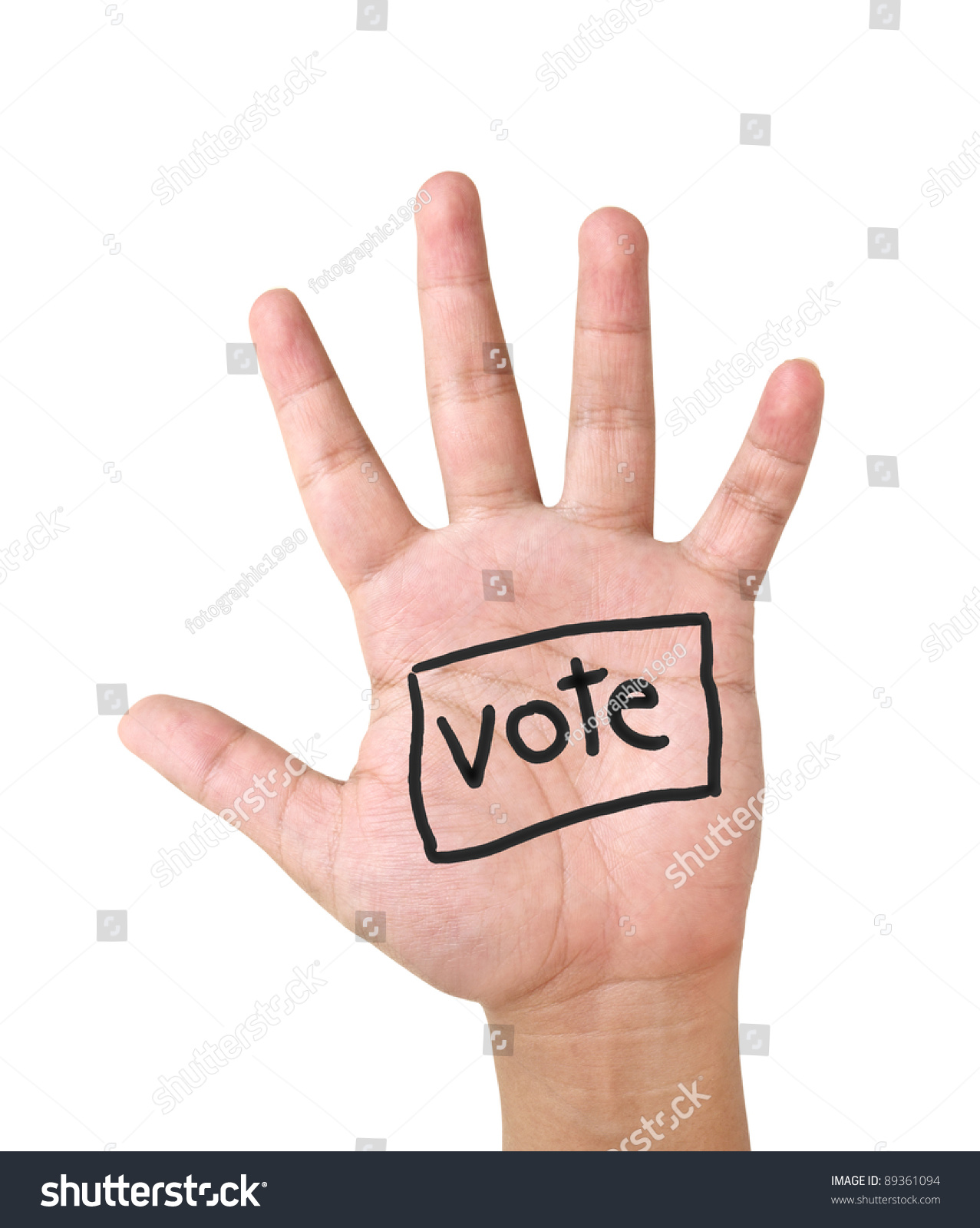 Show Hand Up For Vote Stock Photo 89361094 : Shutterstock