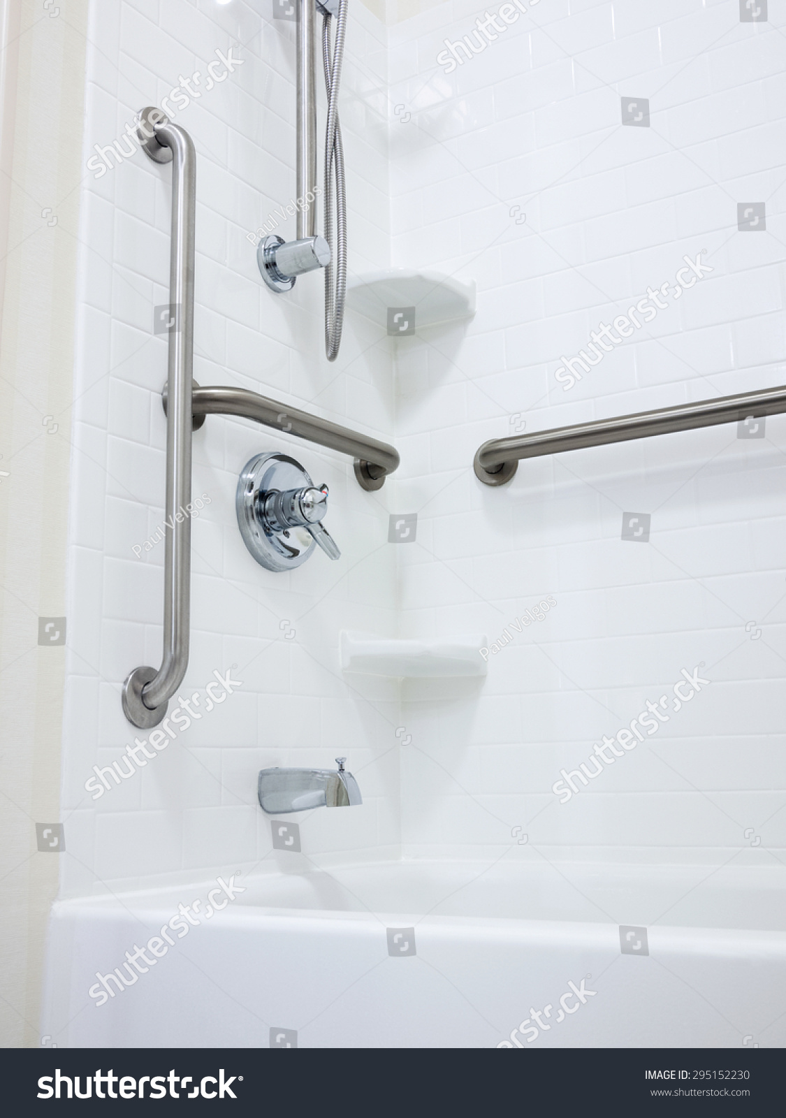 Shower Handicapped Disabled Access Grab Bars Stock Photo 295152230 ...