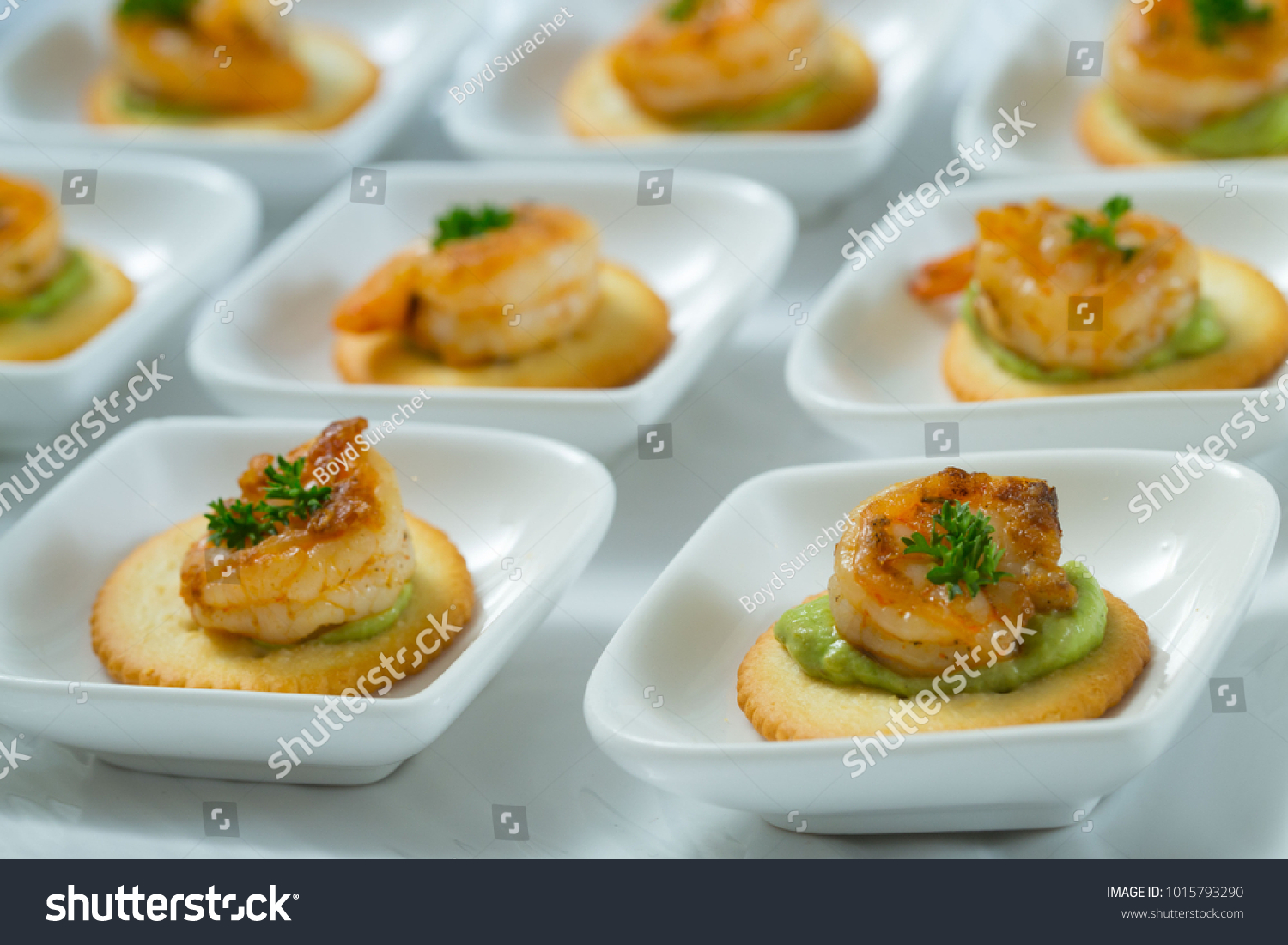 Shrimp Cracker Appetizer Party Food Finger Stock Photo Edit Now 1015793290