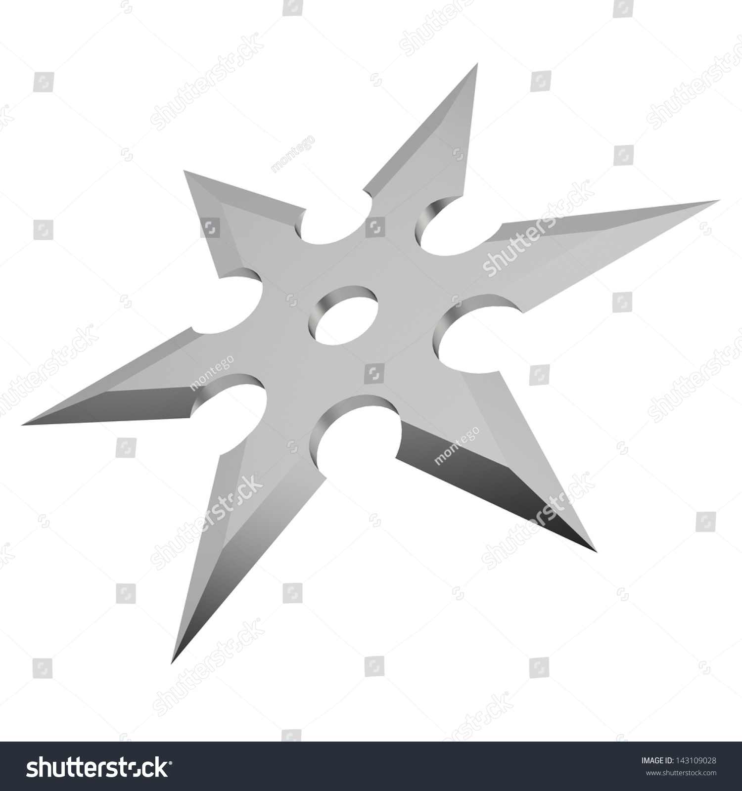 Shuriken. 3d Illustration On White Background - 143109028 : Shutterstock