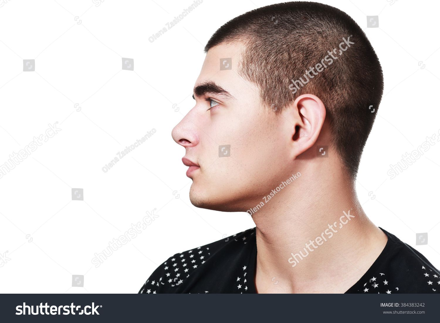 Side View Handsome Young Man Facial Stock Photo (Edit Now) 384383242