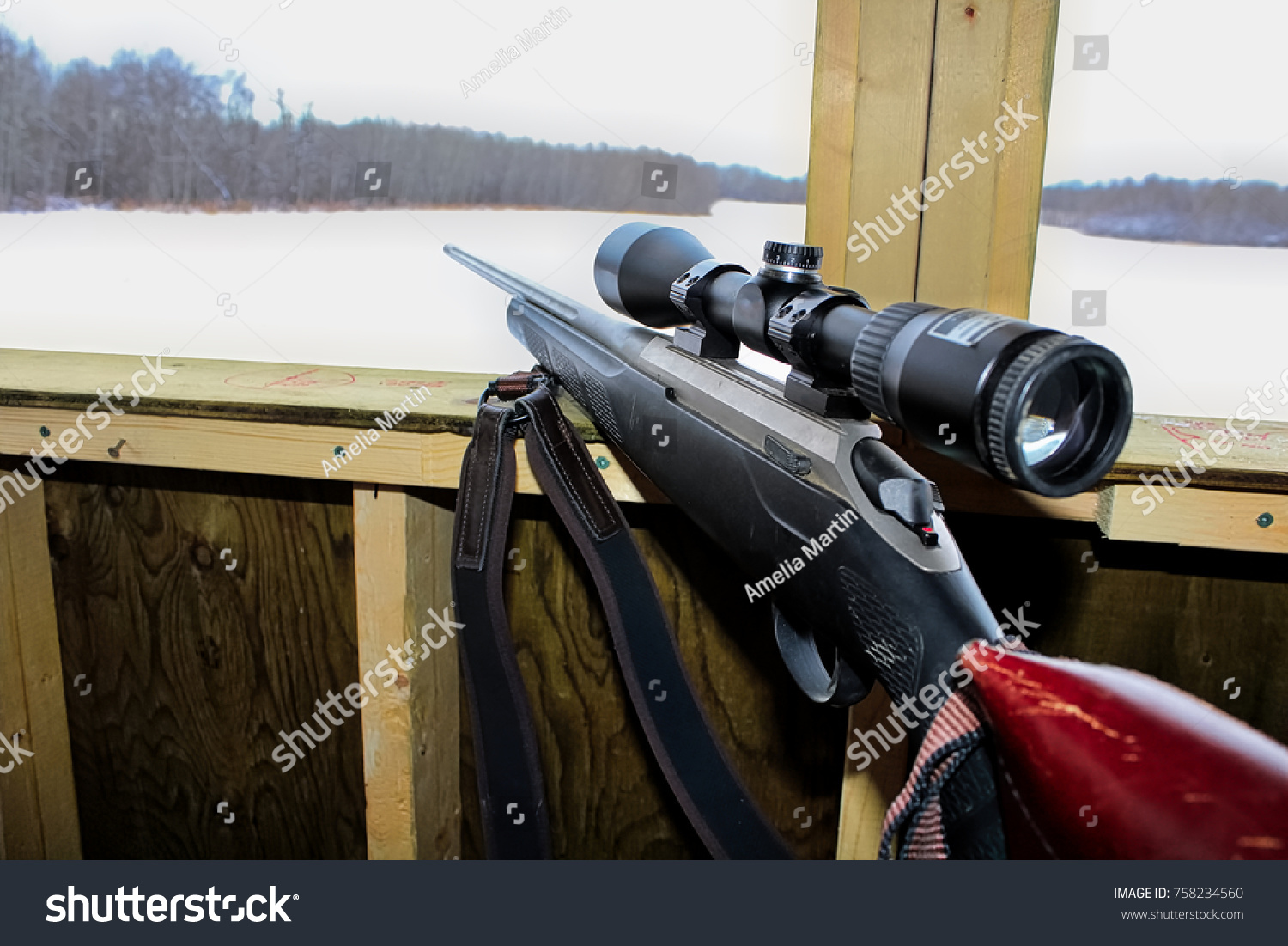 Side View Rifle Hunting Blind Stock Photo (Edit Now) 758234560