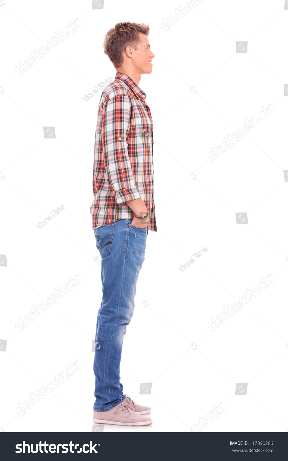 Male Fashion Model Posing With Hand In Pocket Stock Photos ...