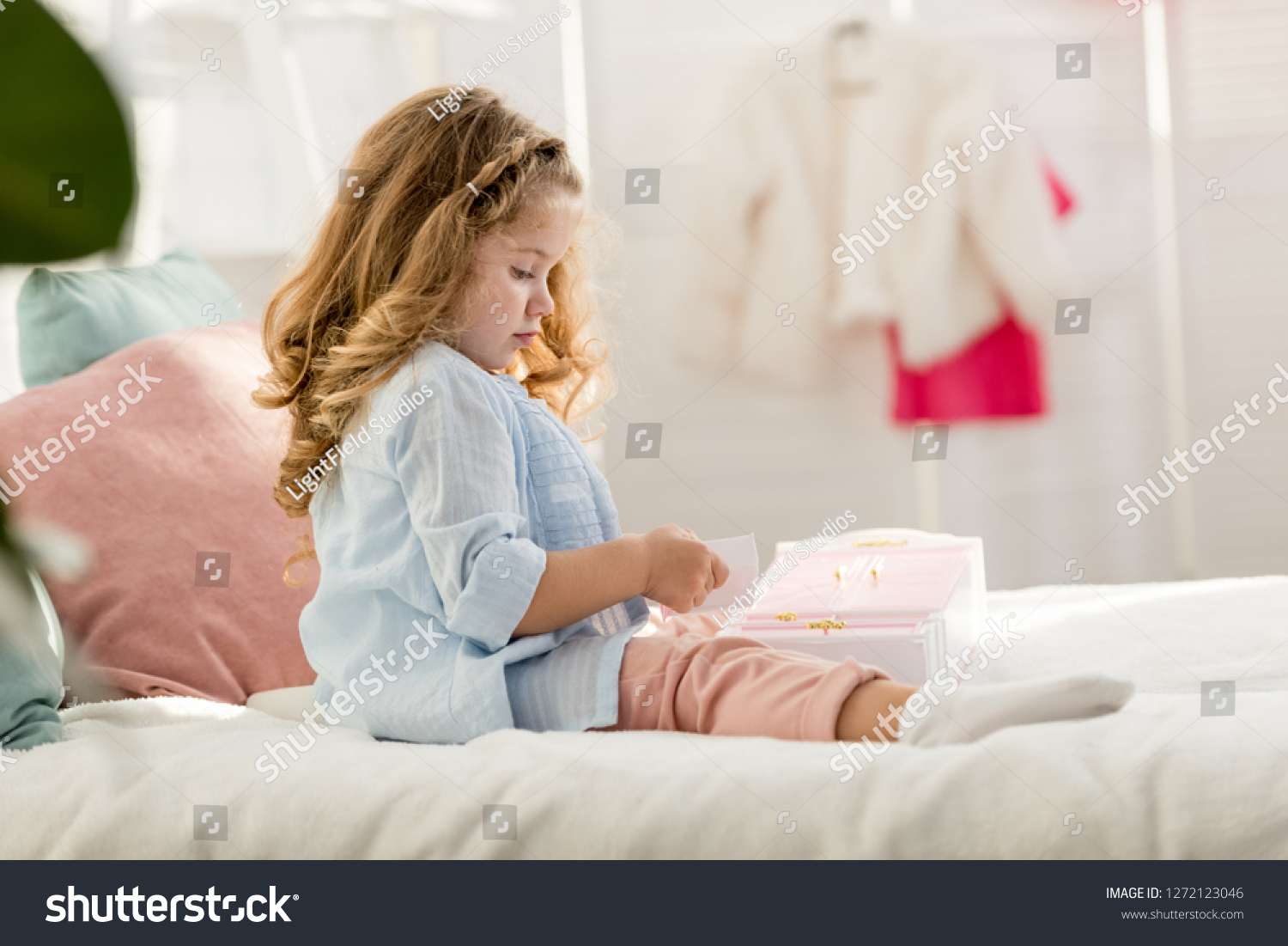 Side View Adorable Child Playing On Stock Photo (Edit Now) 1272123046