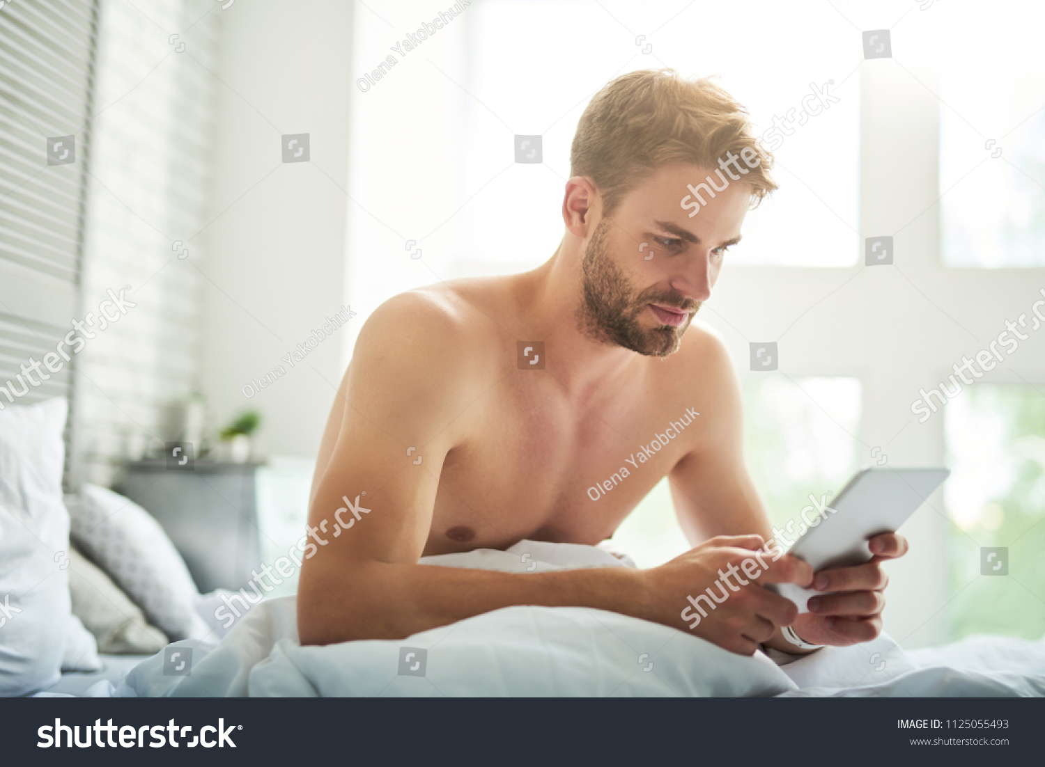 Side View Attractive Naked Male Sitting Stock Photo Shutterstock