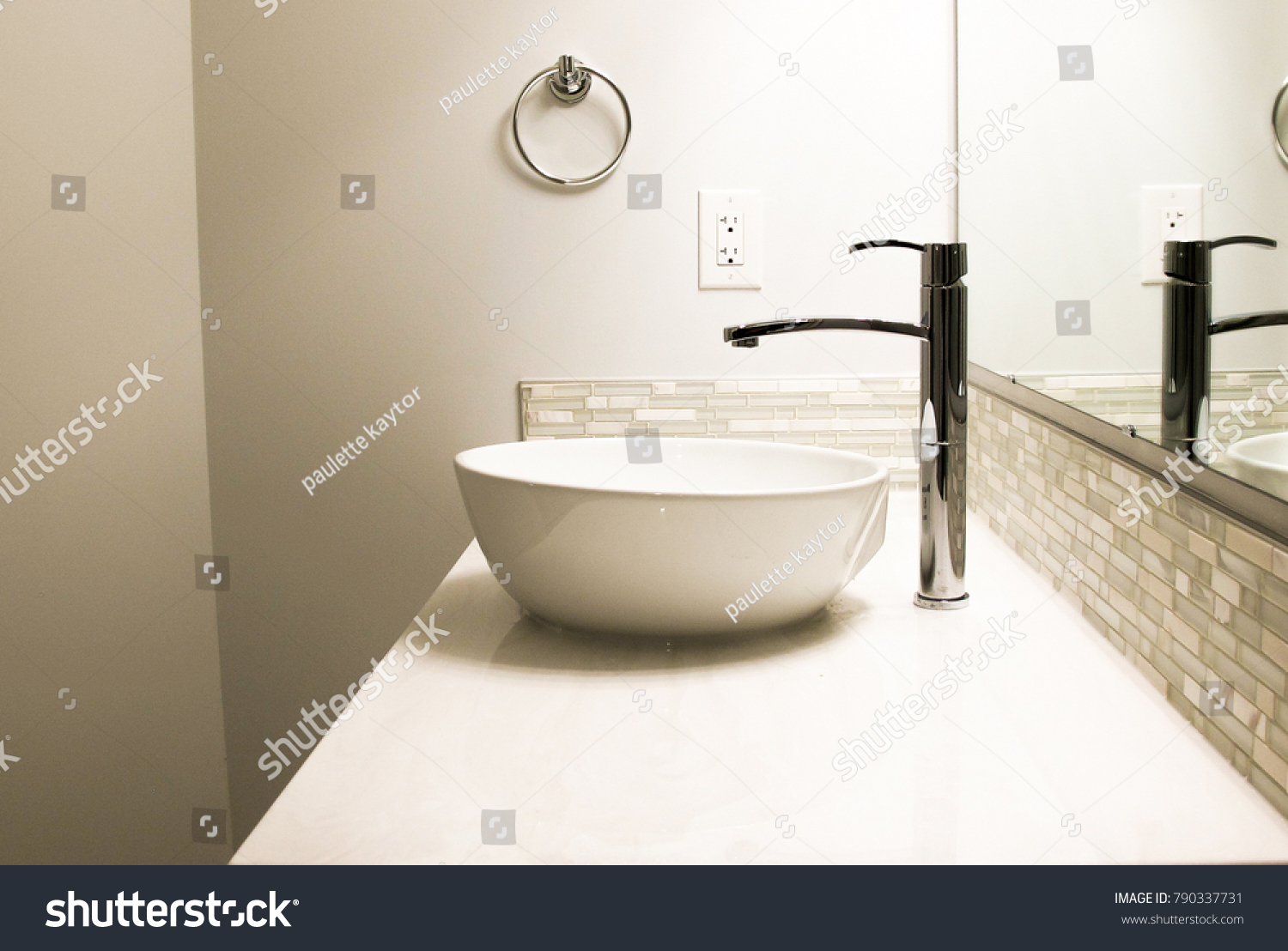 Side View Bathroom Sink Faucet Stock Photo Edit Now 790337731
