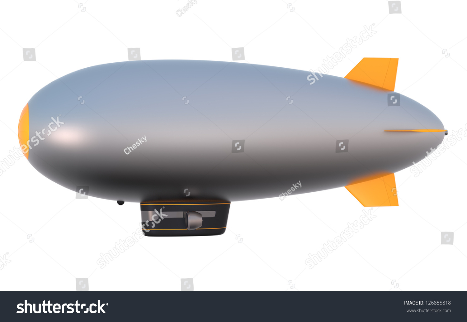 Download Side View Blimp Blank Copy Space Stock Illustration 126855818