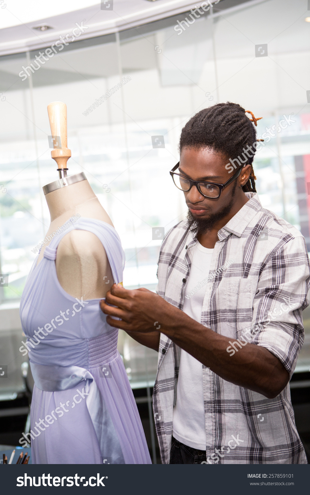 Side View Male Fashion Designer Mannequin Stock Photo 257859101