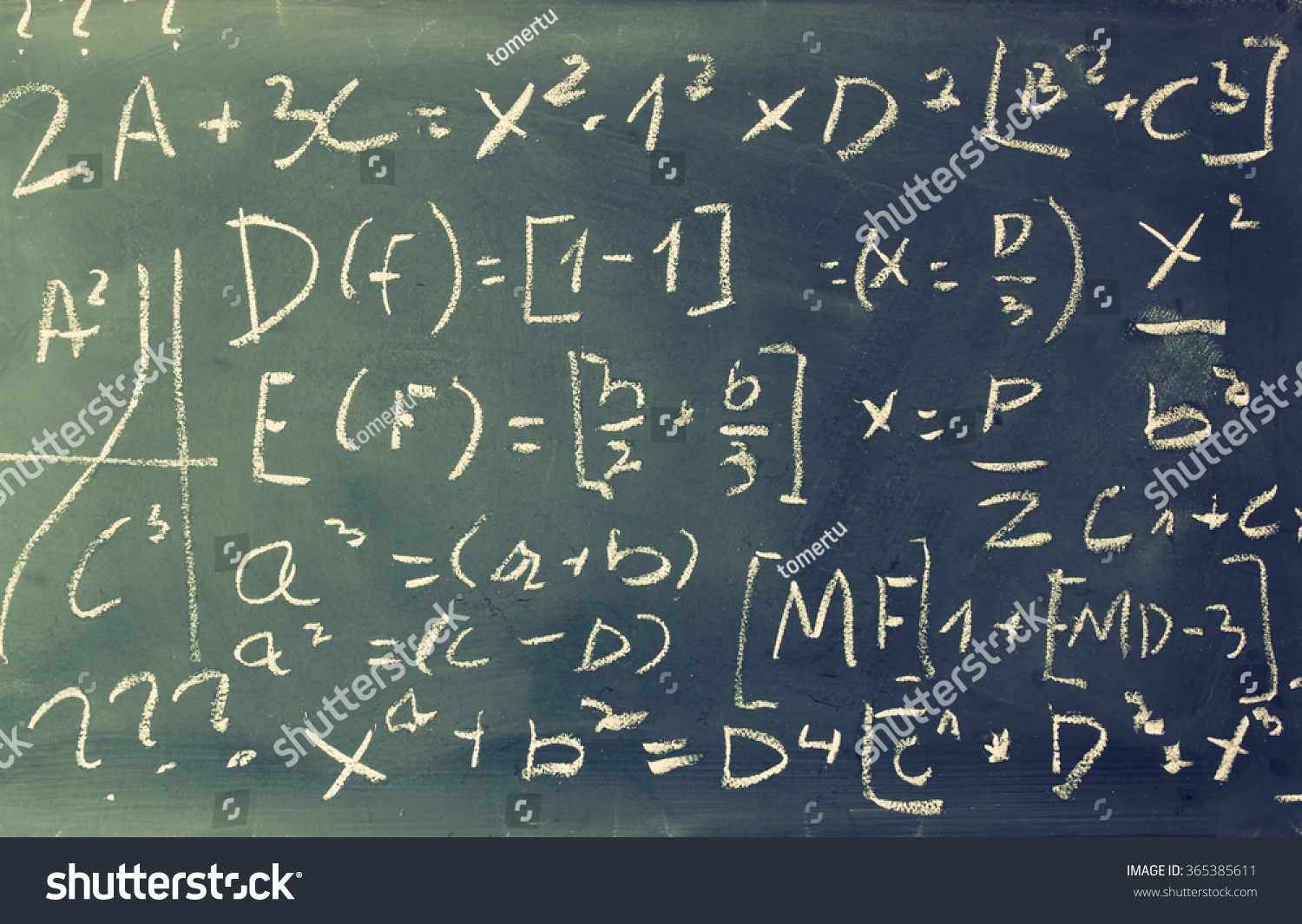 Side View Math Formulas Calculation Written Stock Photo 365385611 ...