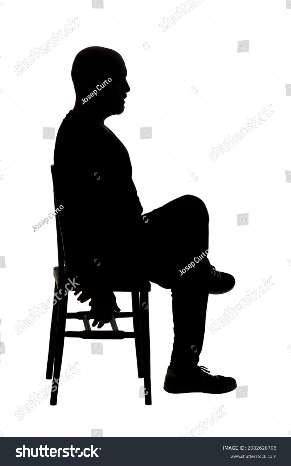 Side View Silhouette Man Sitting On Stock Photo 2082628798 | Shutterstock