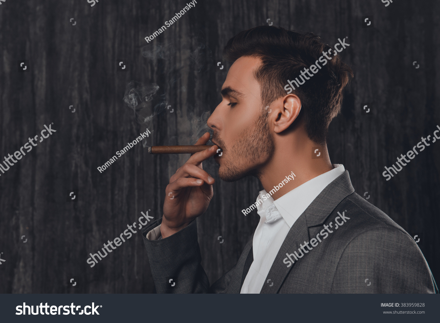 Side View Portrait Handsome Man Suit Stock Photo 383959828 | Shutterstock