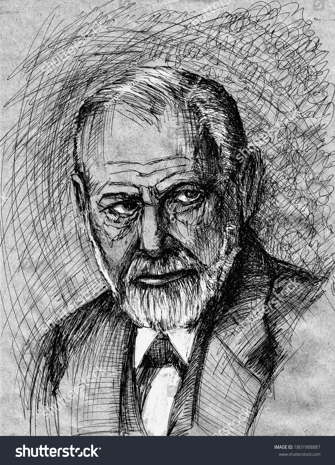 Sigmund Freud Born 1856 Austrian Psychologist Stock Illustration 1801988887