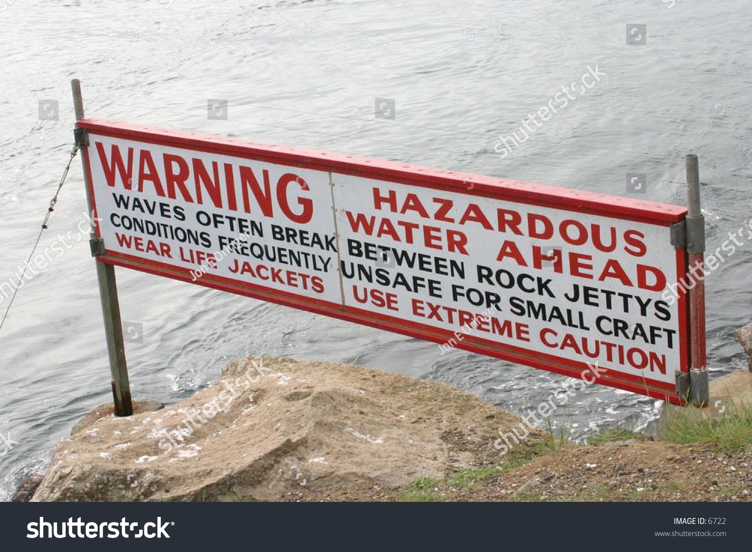 Sign Indicating Dangerous Water Conditions Stock Photo 6722 : Shutterstock