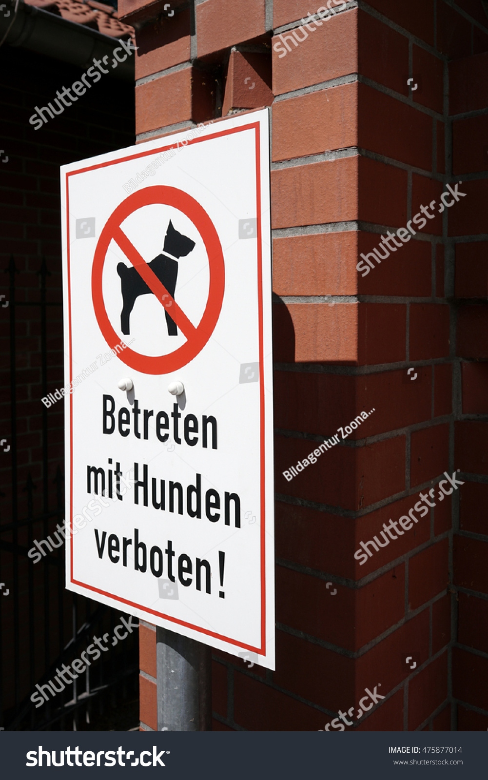 Sign Words Betreten Mit Hunden Verboten Stock Photo Edit Now