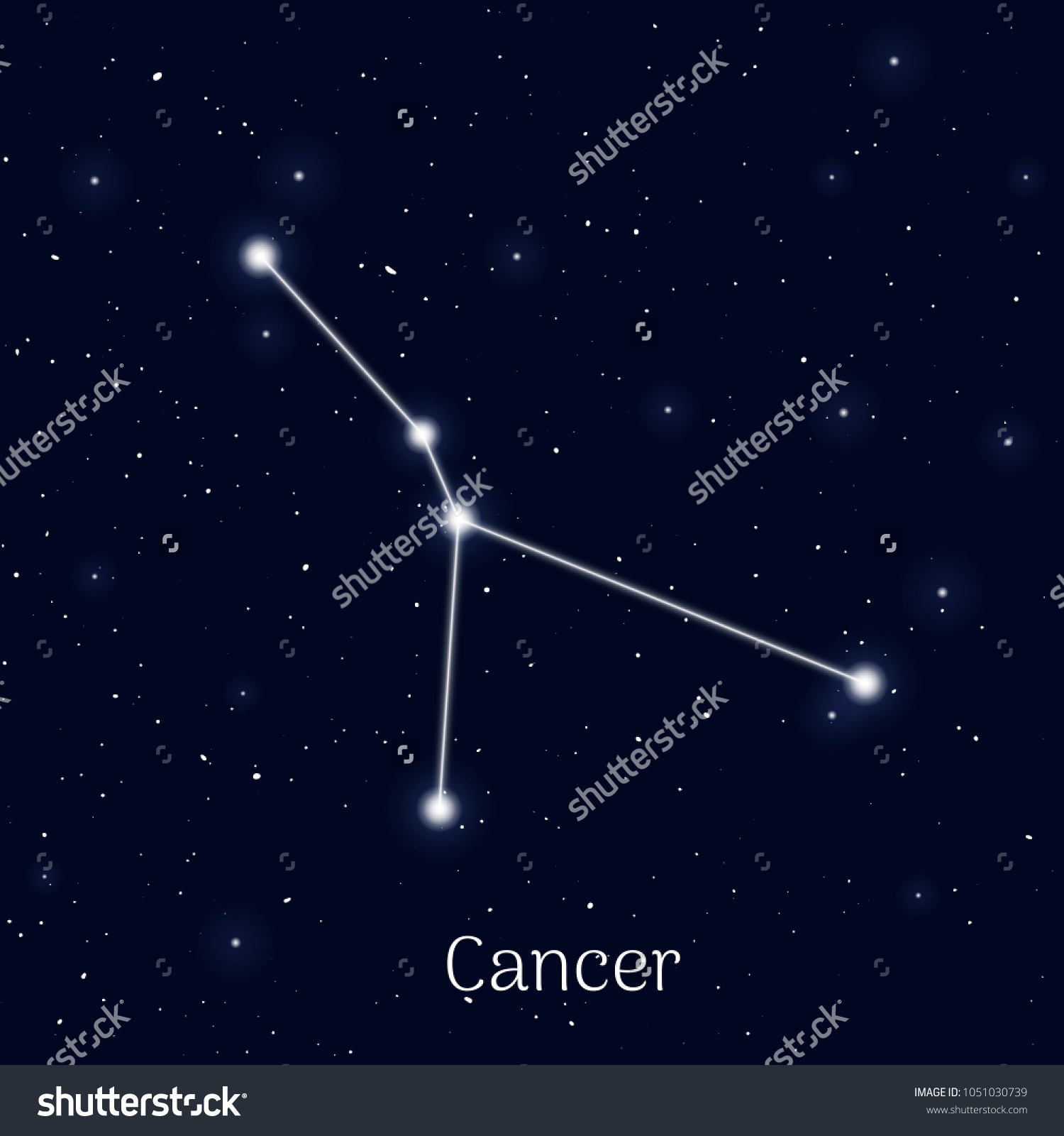 Sign Zodiac Cancer Night Sky Background Stock Illustration 1051030739 ...