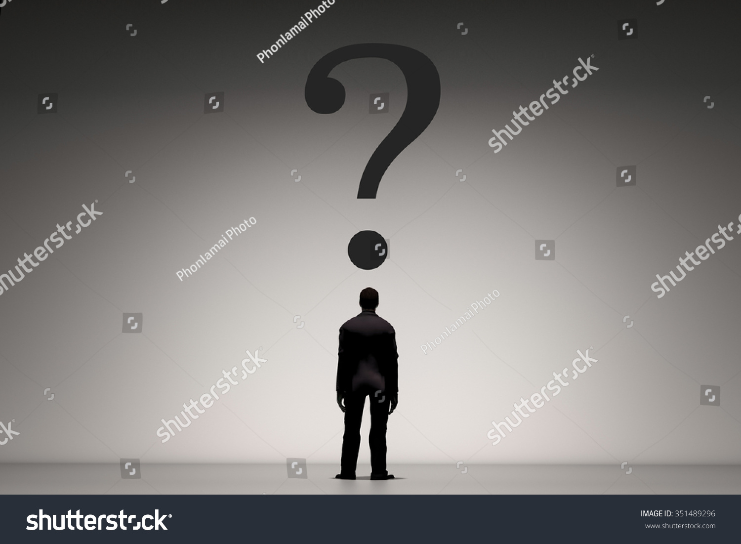 Silhouette Businessman Question Mark Ilustrações Stock 351489296 Shutterstock