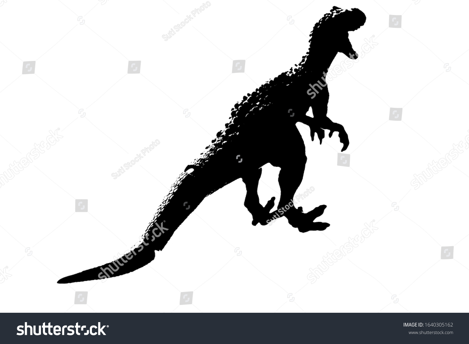 Silhouette Image Black Giganotosaurus Dinosaur Monster Stock 